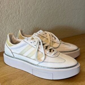 Adidas Sleek white platform sneakers. Size 6.5